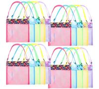Boao 20 Packs Mesh Beach Bag Sand Toy 9.5 x 9 Inch Seashell Collecting Bag Outdoor Swimming Beach Accessories Gift for Boys and Girls (Bright,Cartoon Pattern)