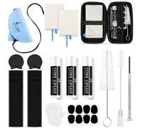 Boao 23 Pcs Clarinet Cleaning Kit All in One Accessories Set with Swab, Reeds, Cork Grease, and Thumb Rest Essential Care Kit for Clarinet Wind Instruments(Blue)