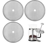 BOAO 3 Packs French Press Replacement Filter Mesh Screen 4 Inch Mesh Coffee Press Filters, Stainless Steel Reusable, for 8 Cup/ 34 Oz/ 1000 ml Coffee Tea Makers
