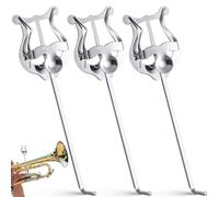 Boao 3 Pcs Trumpet Accessories - Music Sheet Clip, Marching Clamp on Lyre for Marching Band Instruments, Silver
