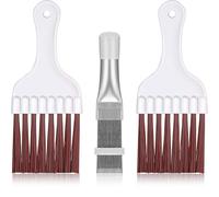 Boao 3 Pieces Air Conditioner Condenser Fin Cleaning Brush Stainless Steel Coil Cleaner Fin Comb Refrigerator Coil Cleaning Whisk Brush