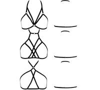 Boao 3 Pieces Women Strappy Harness Hollow Out Cage Bra Cupless Lingerie for Women Girls Supplies (Style Set 4)