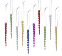 Boao 30 Pcs Plastic Icicle Twisted Plastic Icicle Christmas Ornaments Christmas Tree Hanging Decoration and Holiday Xmas Party Wedding Hanging(5.12 Inch,6 Colors)