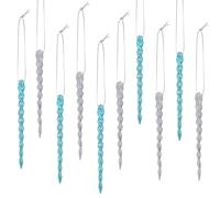 Boao 30 Pcs Plastic Icicle Twisted Plastic Icicle Christmas Ornaments Christmas Tree Hanging Decoration and Holiday Xmas Party Wedding Hanging(5.12 Inch,Light Blue and Silver)