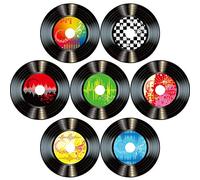 Boao 35 Pieces 7 Inch 1950's Rock and Roll Party Decorations Retro Aesthetic Records Signs for Wall Decor 50's Theme Party Decorations Music Supplies (Record Wall Decor)