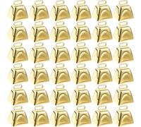 Boao 36 Pieces Mini Cow Bells for Crafts Christmas Small Cowbells with Hooks Decoration for Birthday Wedding Party Christmas Dog Cat Decor (Gold)