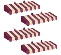 Boao 4 Pack Circus Awning Decoration 3D Stripe Cardboard Awning Carnival Wall Decor Circus Party Favors for Lemonade Stand Bakery Ice Cream Truck Bulletin Board Decor(Purple and Beige)