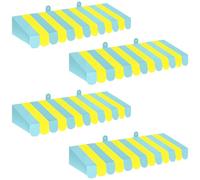 Boao 4 Pack Circus Awning Decoration 3D Stripe Cardboard Awning Carnival Wall Decor Circus Party Favors for Lemonade Stand Bakery Ice Cream Truck Bulletin Board Decor(Yellow and Green)