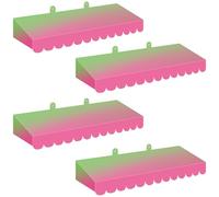 Boao 4 Pack Circus Awning Decoration 3D Stripe Cardboard Awning Carnival Wall Decor Circus Party Favors for Lemonade Stand Bakery Ice Cream Truck Bulletin Board Decor (Pink Green Gradient)