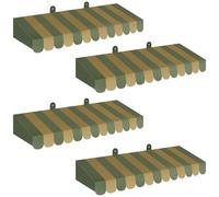 Boao 4 Pack Circus Awning Decoration 3D Stripe Cardboard Awning Carnival Wall Decor Circus Party Favors for Lemonade Stand Bakery Ice Cream Truck Bulletin Board Decor(Green)