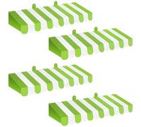 Boao 4 Pack Circus Awning Decoration 3D Stripe Cardboard Awning Carnival Wall Decor Circus Party Favors for Lemonade Stand Bakery Ice Cream Truck Bulletin Board Decor (Bright Green and White)