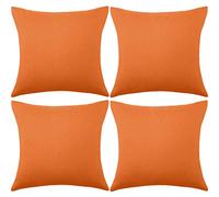 Boao 4 Pack Decorative Outdoor Waterproof Throw Pillow Covers, Square Patio Balcony Garden Waterproof Cushion Case, PU Coating Pillow Shell for Couch, Bed, Patio, Sofa, Tent,18 x 18 Inch (Orange)