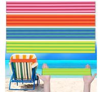 Boao 4 Pcs Large Towel Bands for Beach Chairs 15.75" x 1.97" Cruise Chairs Towel Bands Elastic Windproof Lounge Clips Strap Holder for Summer Pool Hawaiian Accessories Gifts (Stripe)