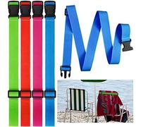 Boao 4 Pcs Towel Bands for Beach Chairs Adjustable Beach Towel Holder Elastic Chair Clips Straps for Pool Cruise Carnival Ship Travel Vacation Accessories Essentials, 4 Colors