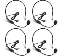 Boao 4 Pieces Halloween Headset Microphone, Flexible Boom for Voice Amplifier not Phone or PC, Teachers, Speakers, Singer, Dancer, Coaches, Presentations, Seniors