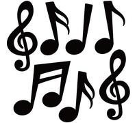 Boao 40 Pcs Music Notes Cutouts Music Party Decorations Musical Notes Silhouette Wall Decor for Rock Roll Concert 50's Theme Birthday 2025 Party Baby Shower Back to School Bulletin Board Craft