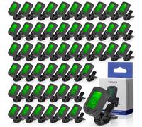 Boao 50 Pcs Guitar Tuner, Clip on Tuner with Chromatic Modes, Digital Electronic Clear LCD Display, 360 Degree Rotation for Acoustic/electric Guitar, Ukulele, Bass, Violin, Banjo, Mandolin