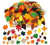 Boao 528 Pieces Leaf Stickers Felt Leaf Fall Stickers Maple Leaf Decals Assorted Autumn Leaf Decorations for Thanksgiving Party Craft Ornaments