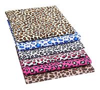 BOAO 6 Pieces 19 x 19 Inch Leopard Print Fabric Animal Leopard Quilting Fabric Cotton Patchwork Squares Bundle Sewing Craft for Handmade Craft Making Supplies