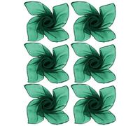 Boao 6 Pieces Chiffon Scarf 1950s Square Neck Head Scarfs Vintage Soft Polyester for Women Lady(Dark Green)