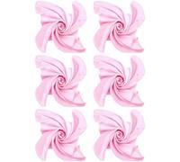 Boao 6 Pieces Chiffon Scarf 1950s Square Neck Head Scarfs Vintage Soft Polyester for Women Lady(Light Pink)