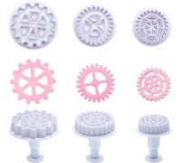 Boao 6 Pieces Gear Cookie Cutters Steampunk Fondant Molds Cogs Mold Clock Wheel Plunger Cutter for Cake Decoration Gingerbread Cookie Polymer Clay Crafting Project
