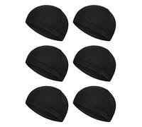Boao 6 Pieces Helmet Liner Skull Caps Sweat Wicking Cap Running Hats Cycling Skull Caps for Men Women, Black, X-Large