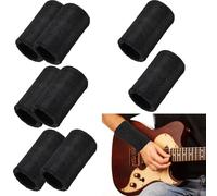 Boao 8 Pieces Slays Sweatbands for Guitarists 6 Inch Wristbands Guitar Players Wristbands Black Wrist Sweatband for Musicians Bass Players, Black, One size