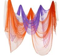 Boao 84.65 x 590.55 Inch Halloween Cheesecloth Cheese Cloth Roll for Crafts Large White, Orange, Purple Cotton Muslin Gauze Fabric for Party Decorations