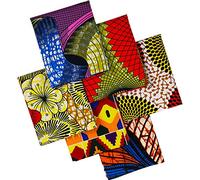 Boao African Fabric Fat Quarters Ankara Wax Print, Cotton Quilting Fabric for Sewing Face Protectors, Crafting Projects, 6 Pieces 19.5 x 15.7 Inch/ 50 x 40 cm