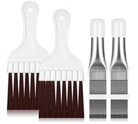 Boao Air Conditioner Condenser Fin Comb, Fin Cleaning Brush Air Conditioner Fin Cleaner Refrigerator Coil Cleaning Whisk Brush Metal Fin Evaporator Radiator Repair Tool (4)