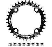 Boao Chainring 104 BCD Chainring 32T Chainring Narrow Wide Single Chain Ring with 4 Pieces Sprocket Bolts for Road Bikes, Mountain Bikes, BMX MTB Bike(36T,Black)