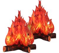 Boao Fake Fire Fake Flame Camping Decoration 3D Cardboard Campfire Centerpiece Artificial Flames Campfire Party Decor for Classroom Camp Bachelorette Party Supplies(Red Orange)