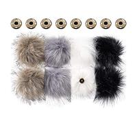 Boao Faux Fur Fluffy Pompom Ball for hat with Removable Press Button for Knitting Hat Shoes Scarves Bag (Color A, 8 Pieces)