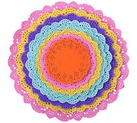 Boao Paper Lace Doilies 160 Pieces Disposable Round Macaron Color Food Lace Table Doilies for Cake Wedding Tableware Decoration, 8 Assorted Sizes, 12 10.5 9.5 8.5 7.5 6.5 5.5 4.5 Inch(Bright Colors)