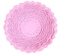 Boao Paper Lace Doilies 160 Pieces Disposable Round Macaron color Food Lace Table Doilies for Cake Wedding Tableware Decoration, 8 Assorted Sizes, 12 10.5 9.5 8.5 7.5 6.5 5.5 4.5 Inch(Pink)