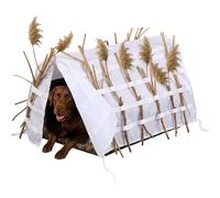 Boao Snow Camo Dog Blind Snow Cover Waterfowl Field Bully Bird Hunting Dog Blind Waterproof Durable Set up Storage Suitable Winter Hunting Environments Open 37.8" x 21.26" x 20.47"