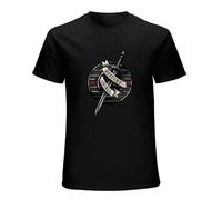 BOAONI The Last Kingdom Destiny Men Graphic Punk Crewneck Cotton Short Sleeve T-Shirt Black XXL