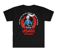 BOAONI Usagi Yojimbo Falling Leaves Front & Back Unisex 100% Cotton Short-Sleeve T-Shirts Black S