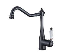 BOAOTX Retro Black Kitchen Faucet, Country Home Kitchen Faucet, 360° Rotatable Antique Sink Faucet Single Handle Mixer Tap Kitchen Sink Brass Oil Rubbed Bronze