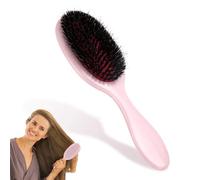 Boar Bristle Air Cushion Hair Brush, Double Layer Detangling Brush with Outer Nylon Pins, Anti Static Ceramic Pink Brush for Women, Wet Dry Use for Curly Straight Thick Hair (Pink)