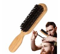 Boar Bristle Beard Brush - Men's Beard Brush with Handle | 100% Pure Boar Bristles | Travel Moustache Comb | Firm Grooming Tool | Detangling and Straightening Hair for Men