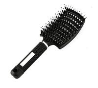 Boar Bristle Brush-Best at Detangling Thick Hair Vented For Faster Drying-100% Natural Boar Bristles for Hair Oil Distribution,Detangle Hairbrush (Black)