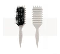Boar Bristle Curling Brush for Defining Curls(white)