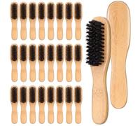 Boar Bristle Hair Brush 21Pcs Wooden Mini Slick Back Styling Brush | Natural bamboo, 21-piece bulk set, compact 6.2-inch size, smooth bristles, versatile styling