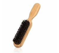 Boar Bristle Hair Brush - Beard Grooming Tool for Men, Moustache Straightener Tool; Natural Wood Handle Comb; Facial Styling Kit for Effect