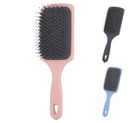 Boar Bristle Paddle Brush - Air-Cushion Detangler for UK Climate, Reduces Static & Frizz, Boosts Volume & Nourishes Hair, Gentle for All Hair Types (pink)