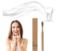 Boar Bristle Toothbrush, Bamboo Toothbrushes, Disposable Bamboo Brush with Biode-gradable Natural Bam-Boo Handle for Gentle Cleaning, EcoFriendly Oral Care, Zero Waste Lifestyle (1 Pcs)