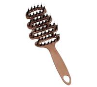 Boar Hair Brush - Natural Bristle Hair Brush for Curly Drying Styling, Straightening Comb with Massage Scalp Function, Professional Grooming Tool for Salon and Home Use, Texture Enhancer