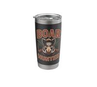 Boar Hunter Wild Pig Hunting Forest Scene Stainless Steel Insulated Tumbler
